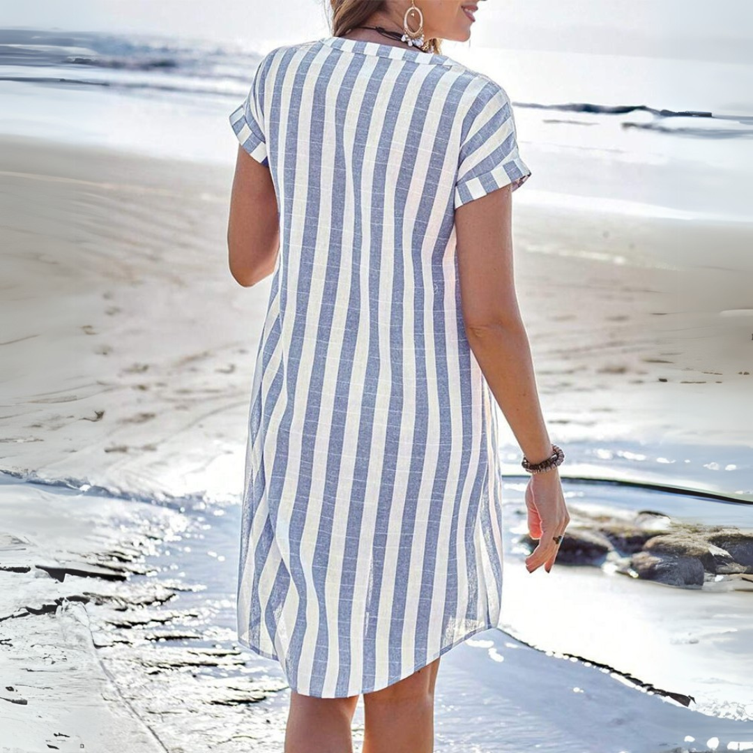 Tosca | Elegante abito-camicia a righe