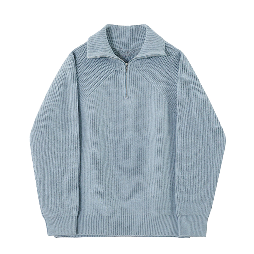 Regale | Pullover Azzurro a quarti di zip.