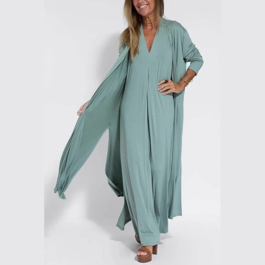 Sole | Abito lungo artigianale + cardigan in omaggio