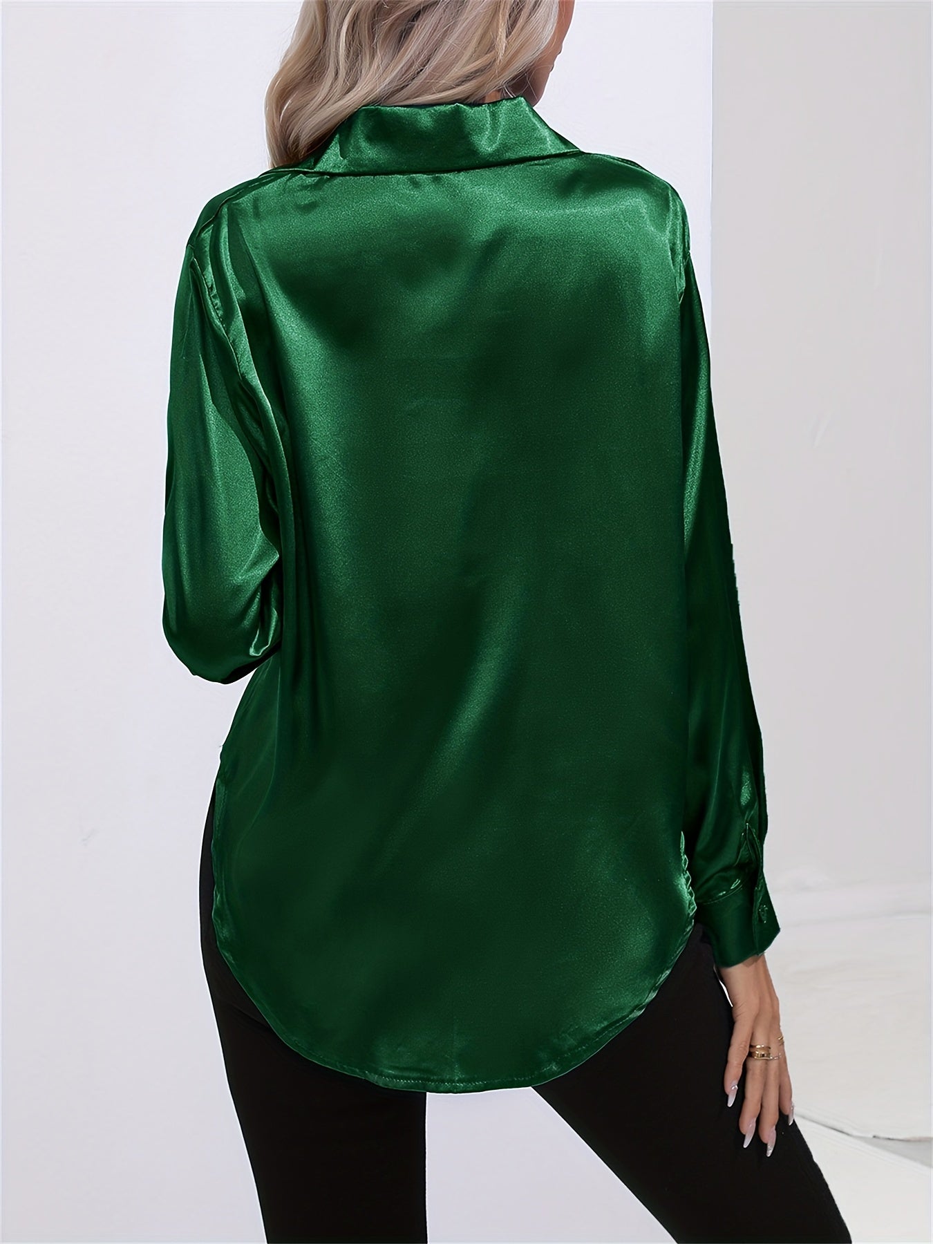 Bengina | Blusa Satinata Elegante con Maniche Lunghe