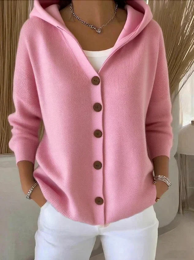 Felicia | Elegante cardigan in maglia con cappuccio