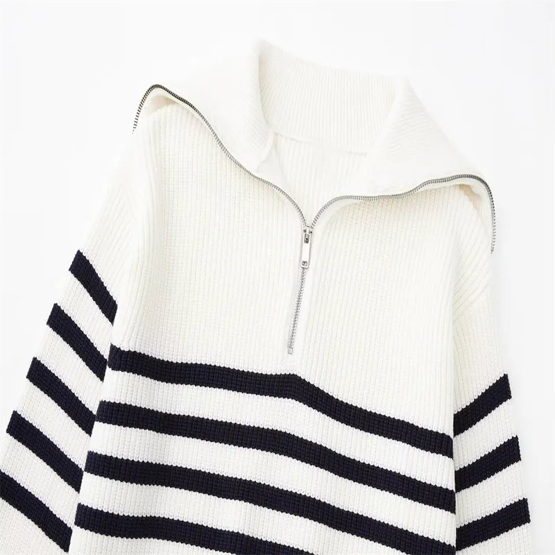 Regale | Maglione a righe con zip