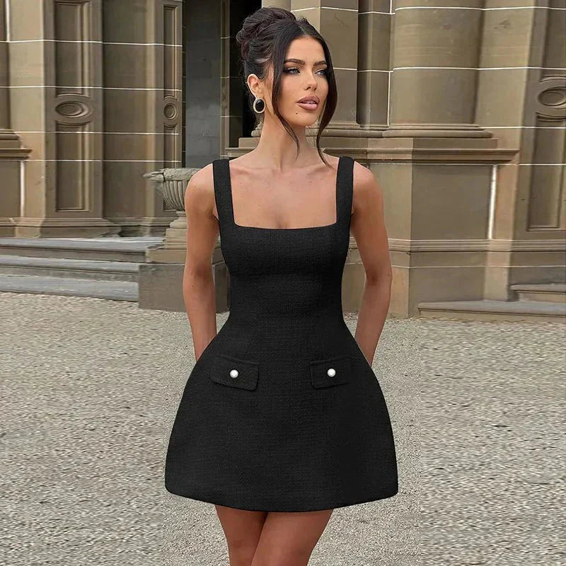 Marissa | Abito corto estivo con scollatura quadrata