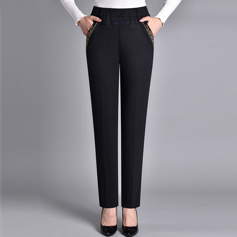 Lisa | Jeans eleganti con tasche laterali e vita elastica