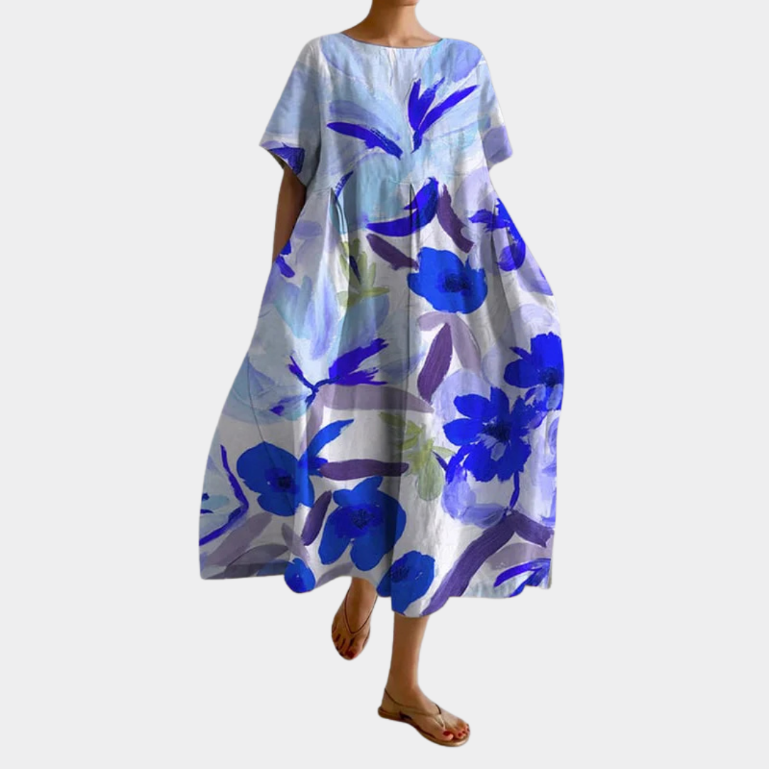 Anselma | Abito con scollo a v e stampa floreale
