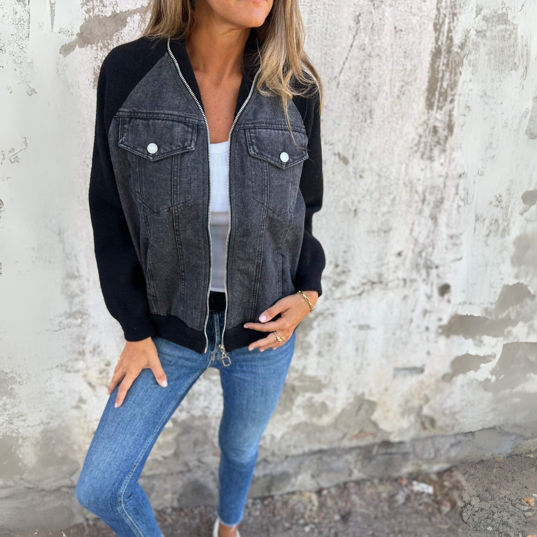 Tecla | Giacca casual con cerniera e scollo a V