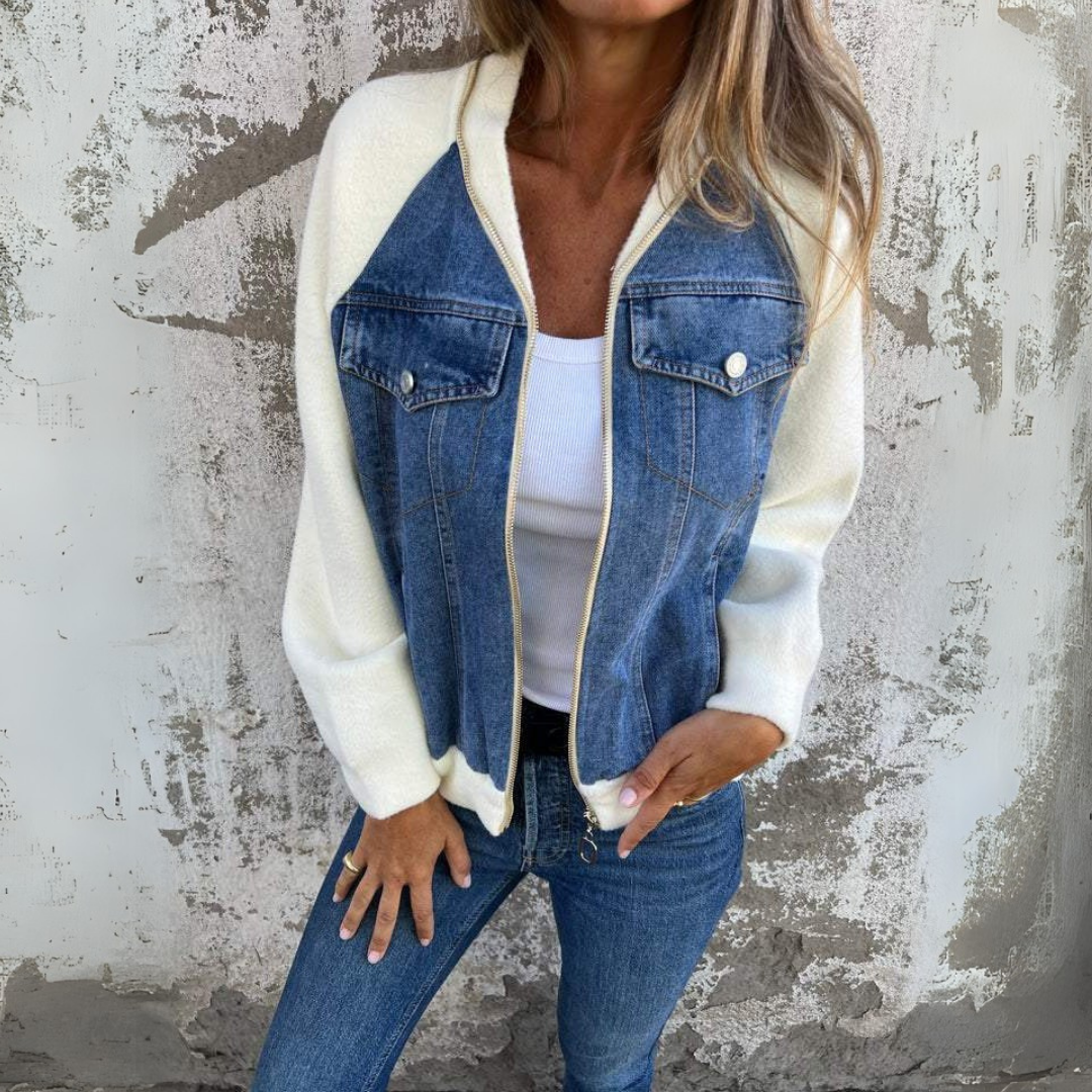 Tecla | Giacca casual con cerniera e scollo a V