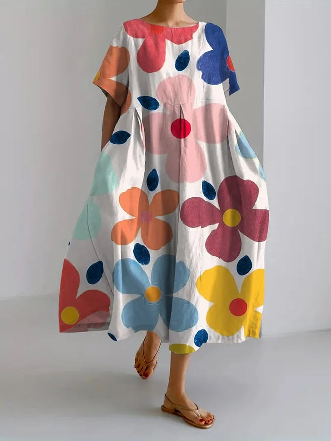 ELIANA | Abito Midi Floreale con Stile e Comfort Estivo
