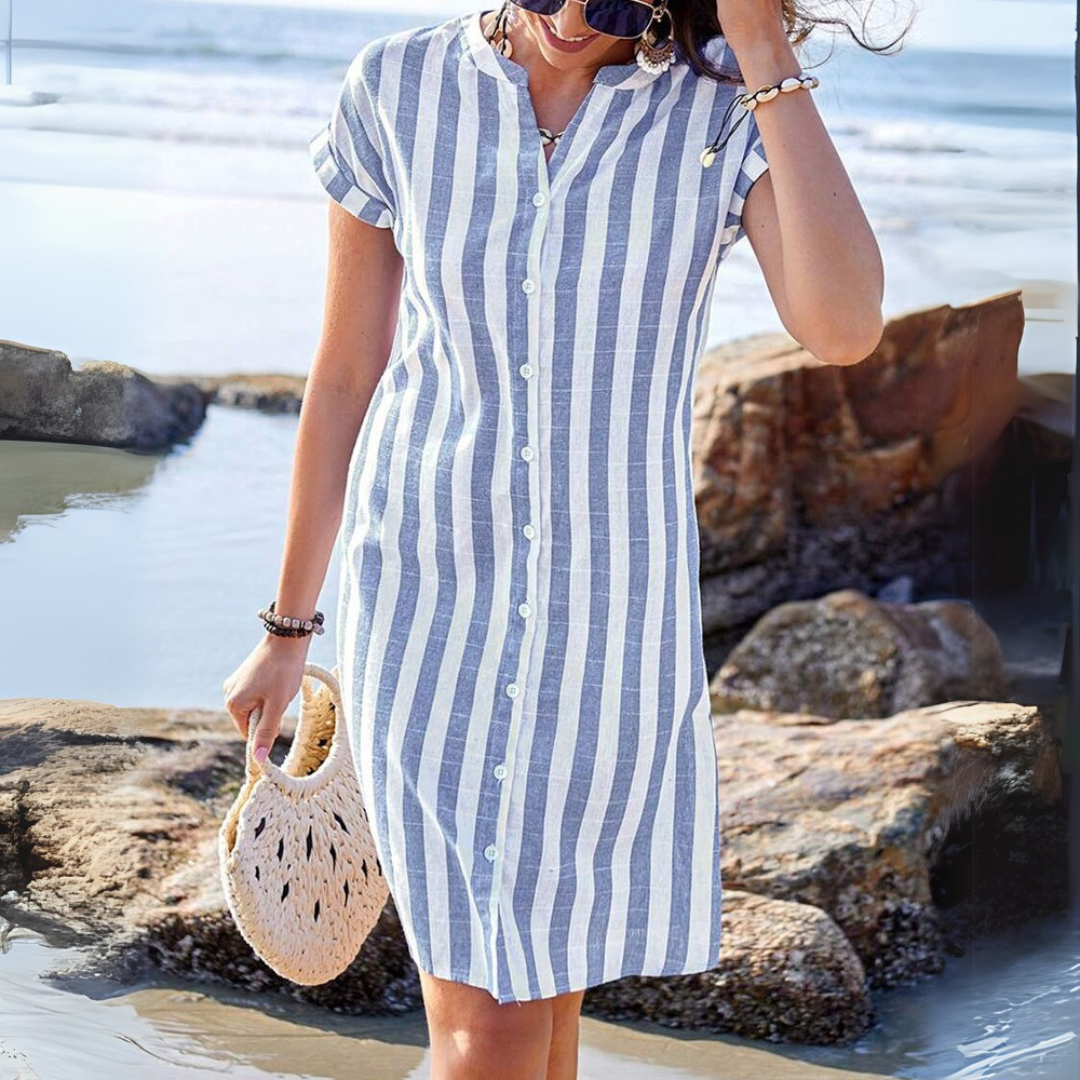 Tosca | Elegante abito-camicia a righe