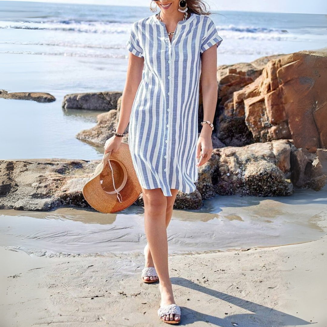 Tosca | Elegante abito-camicia a righe