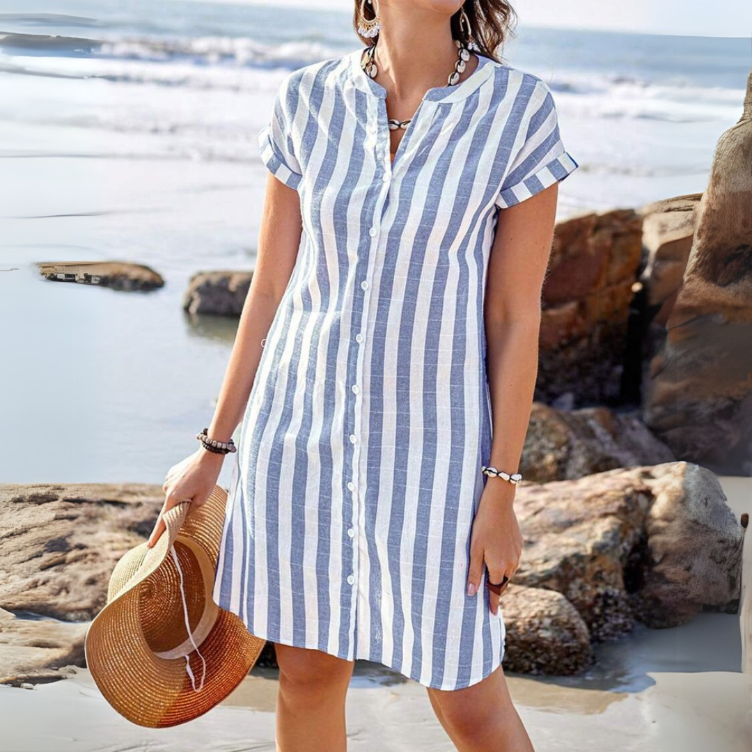 Tosca | Elegante abito-camicia a righe