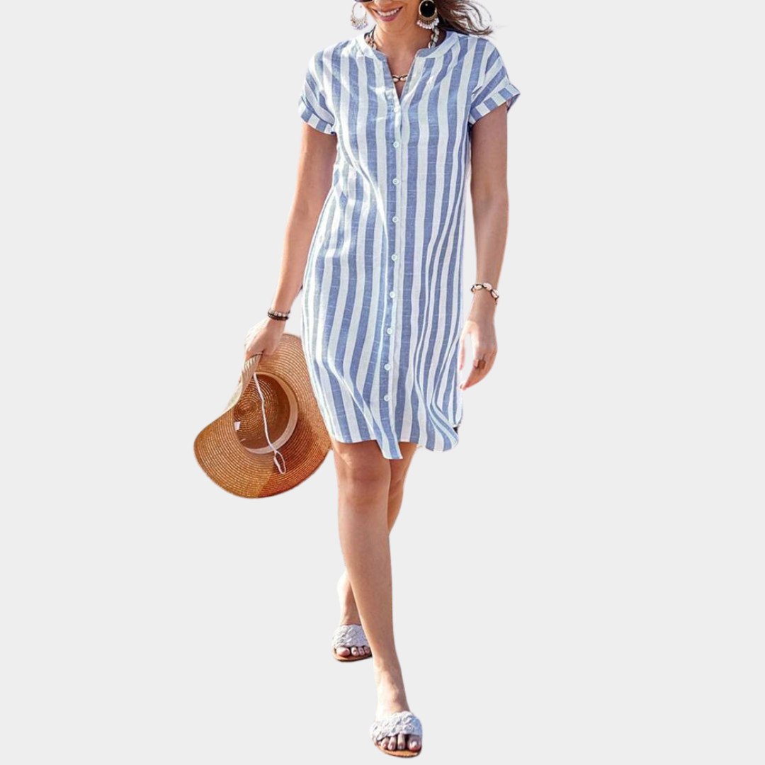 Tosca | Elegante abito-camicia a righe
