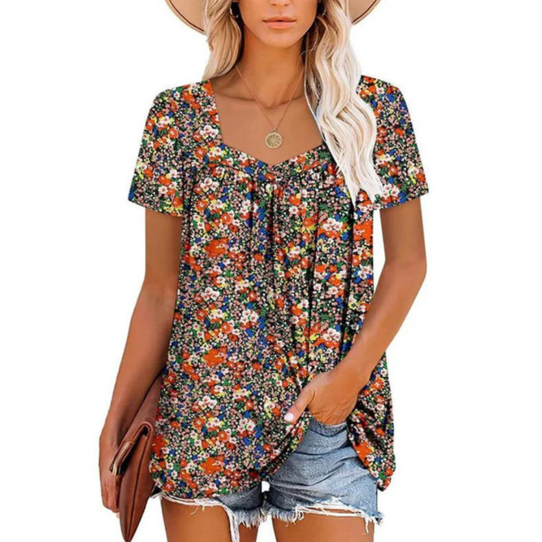 Faustina | Maglia estiva con design floreale