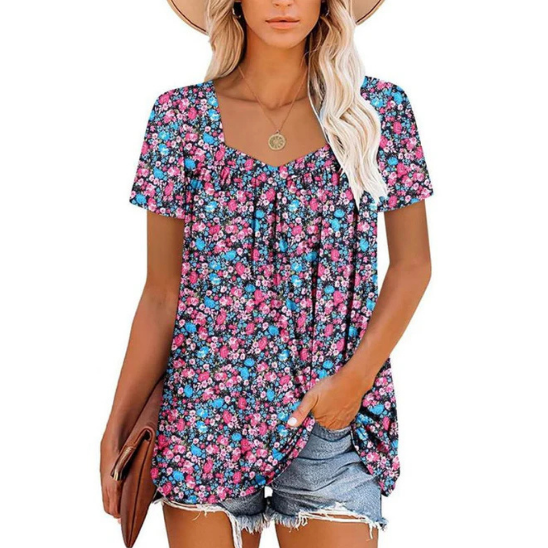 Faustina | Maglia estiva con design floreale