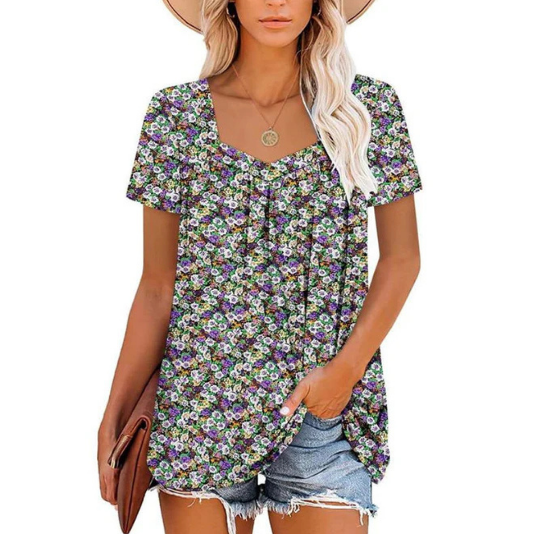 Faustina | Maglia estiva con design floreale
