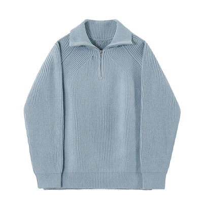 Regale | Pullover Azzurro a quarti di zip.