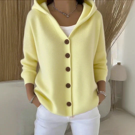 Felicia | Elegante cardigan in maglia con cappuccio