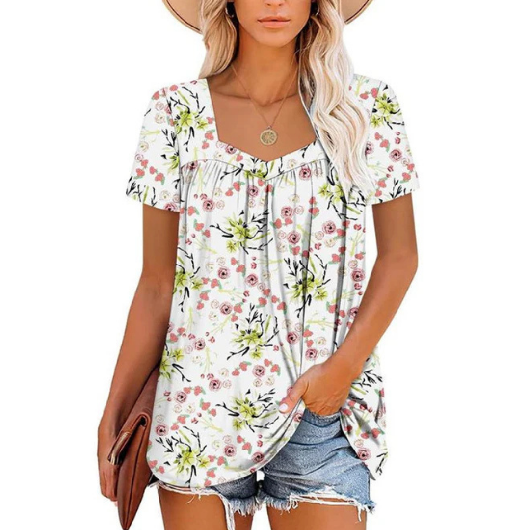Faustina | Maglia estiva con design floreale