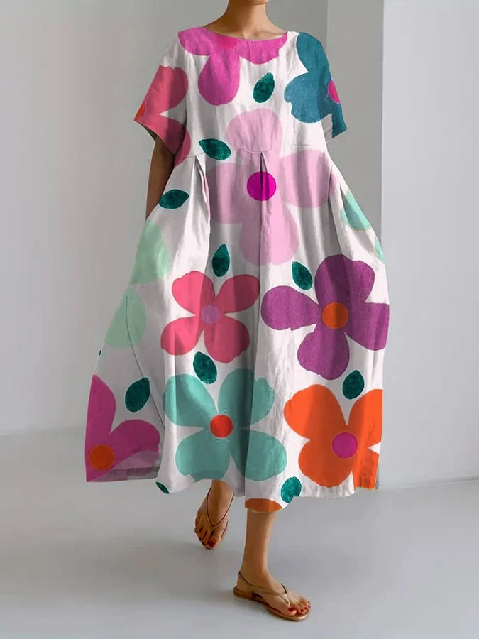 ELIANA | Abito Midi Floreale con Stile e Comfort Estivo