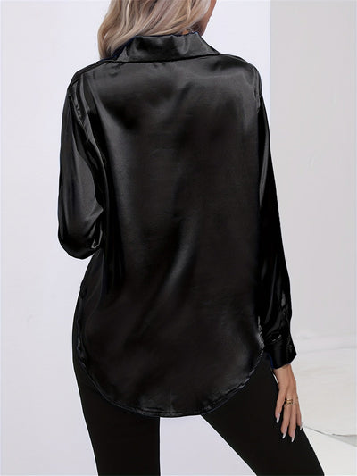 Bengina | Blusa Satinata Elegante con Maniche Lunghe
