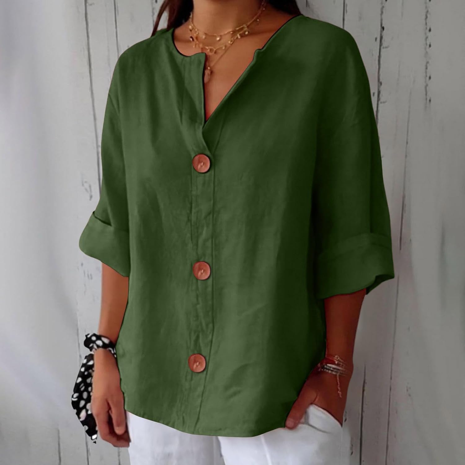 Lena | Blusa in lino casual artigianale
