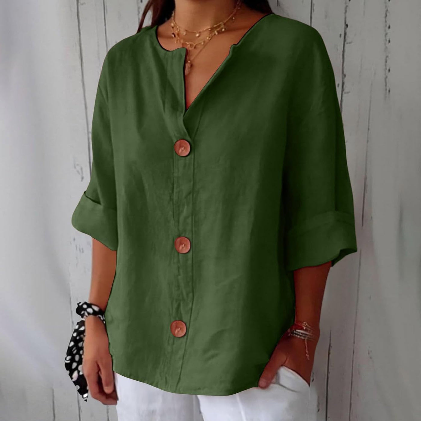 Lena | Blusa in lino casual artigianale