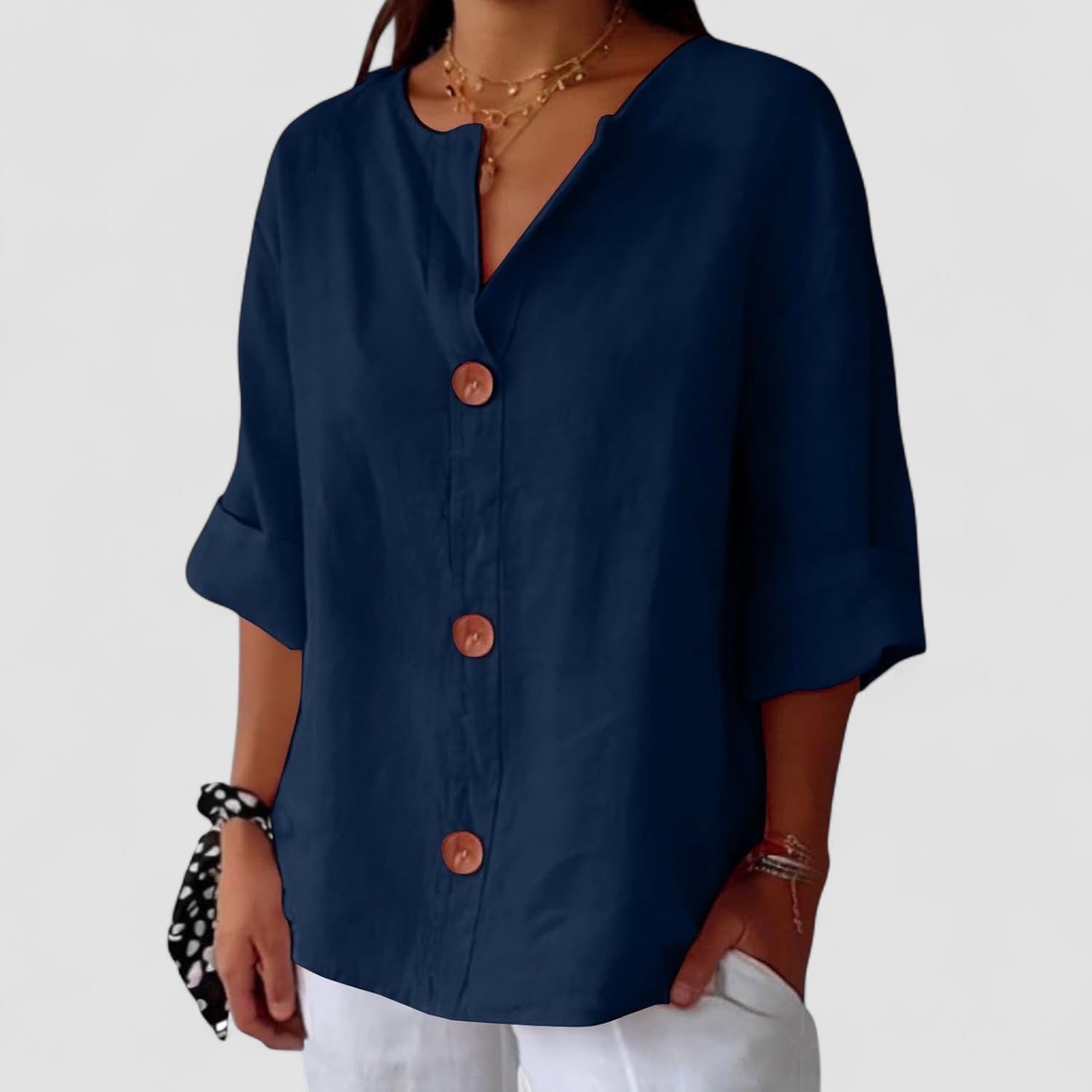 Lena | Blusa in lino casual artigianale