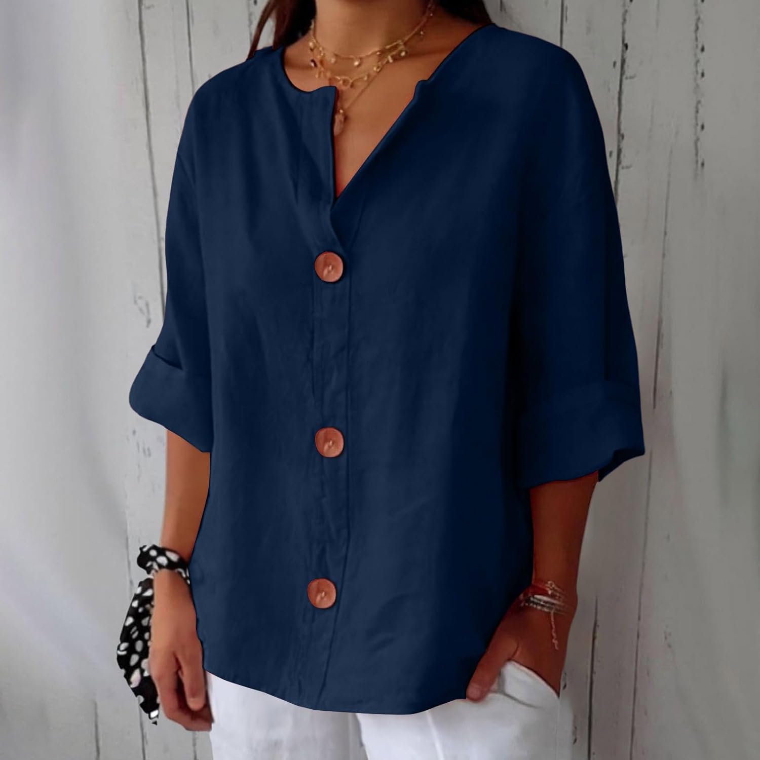 Lena | Blusa in lino casual artigianale
