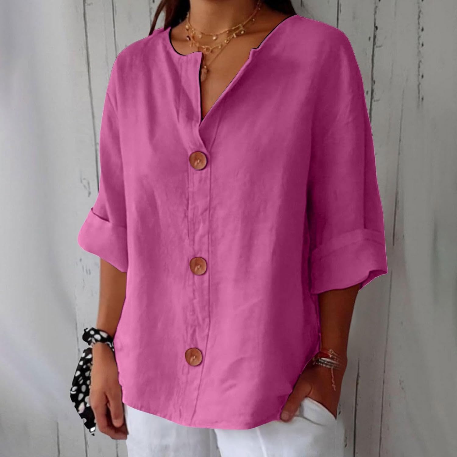 Lena | Blusa in lino casual artigianale