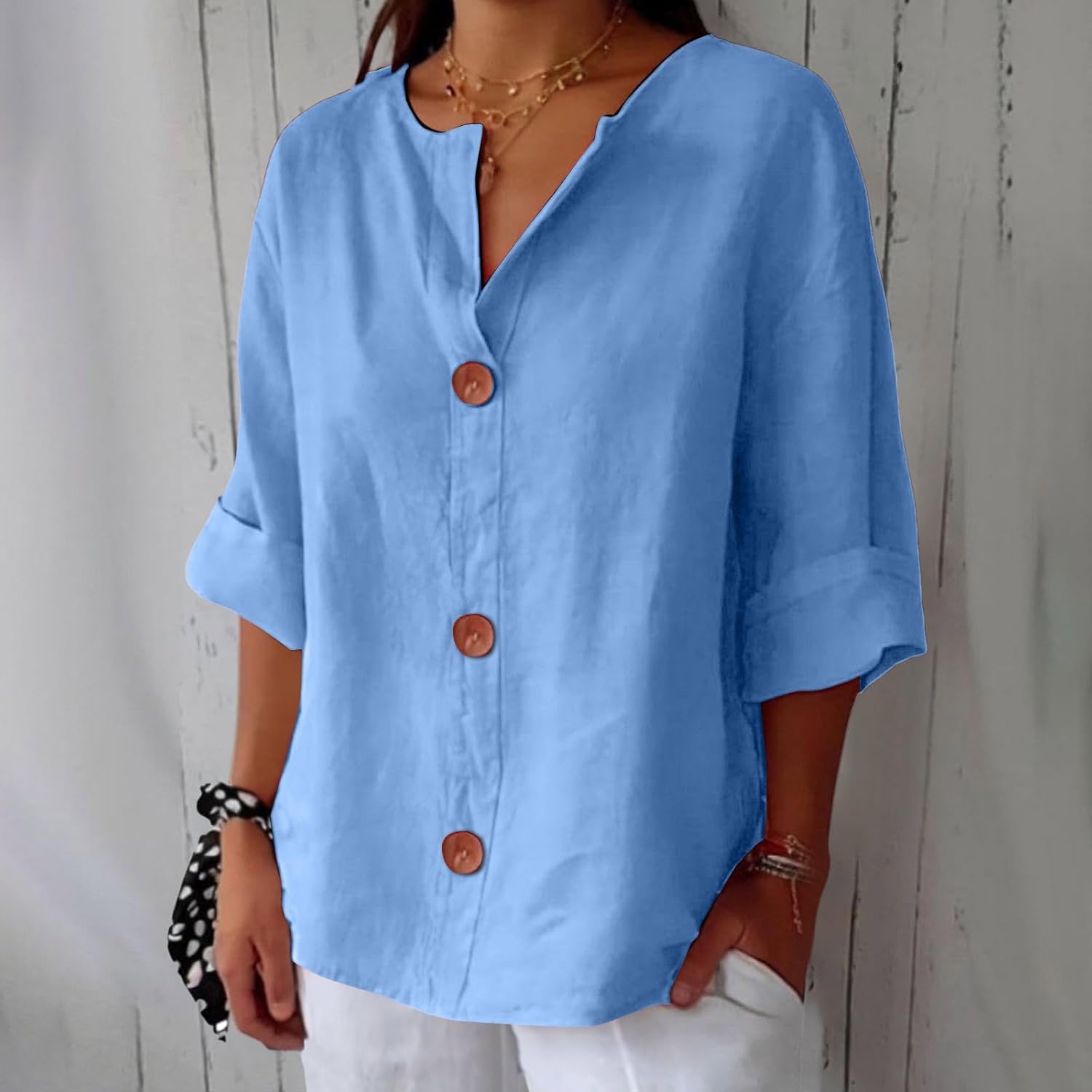 Lena | Blusa in lino casual artigianale