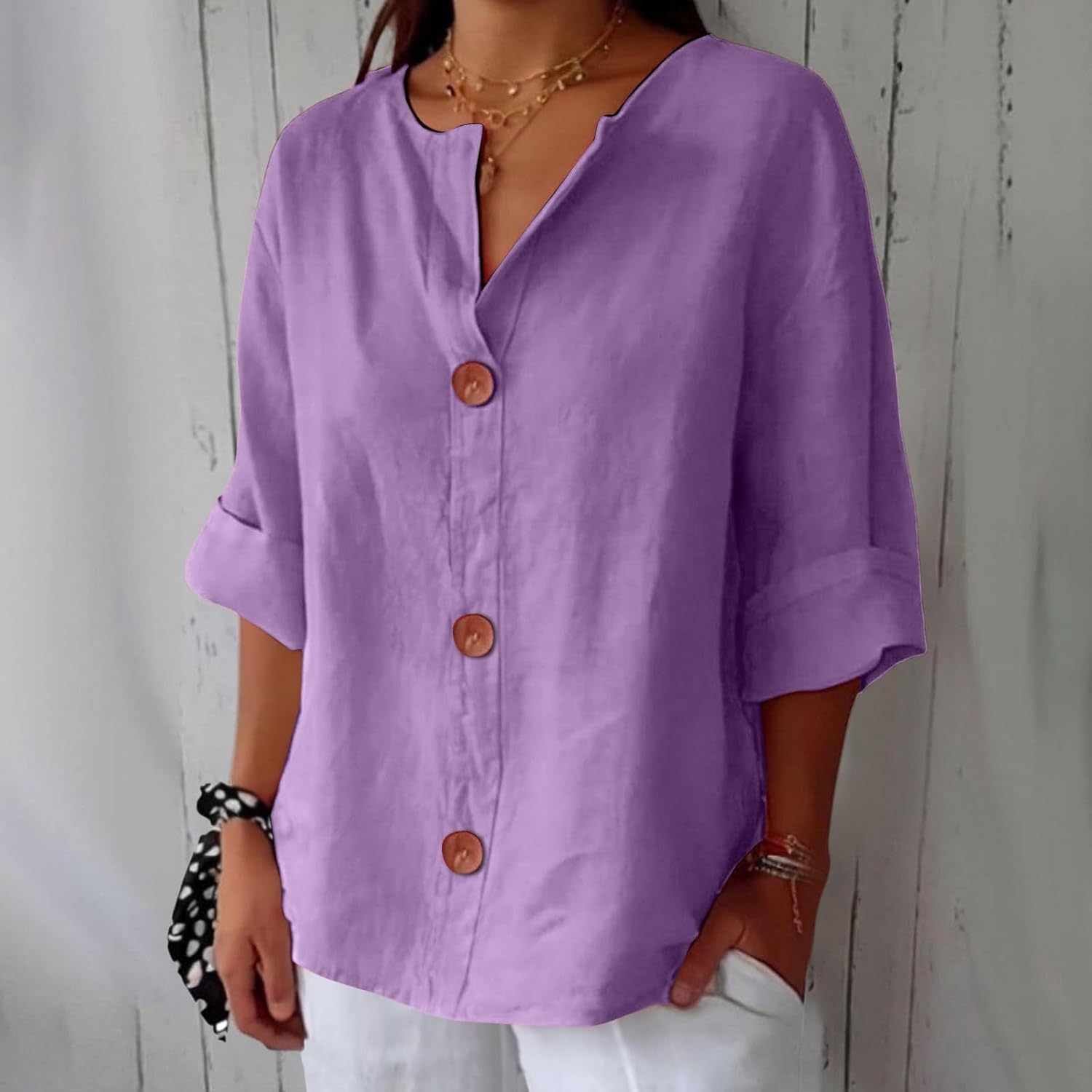 Lena | Blusa in lino casual artigianale