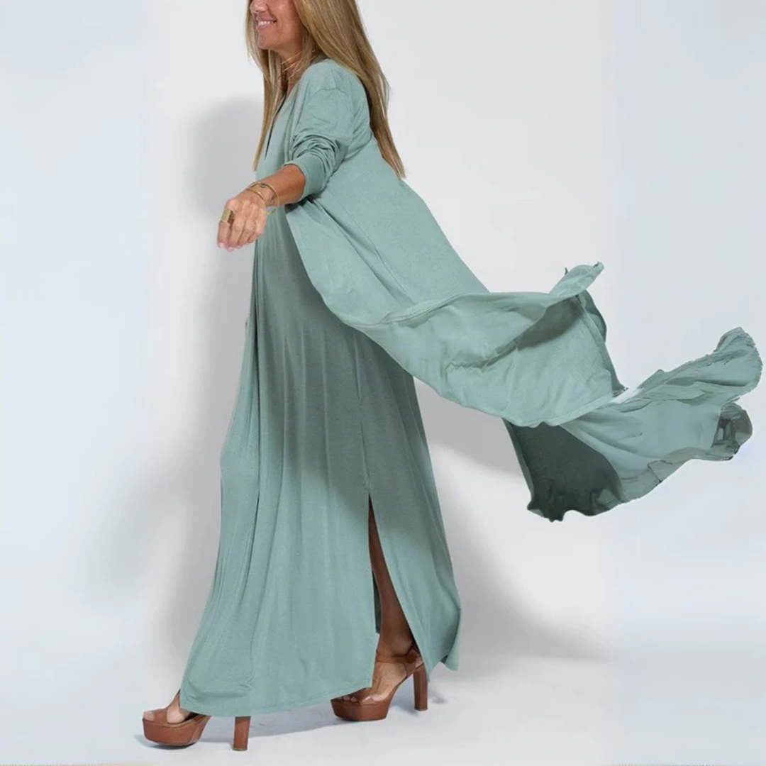 Sole | Abito lungo artigianale + cardigan in omaggio