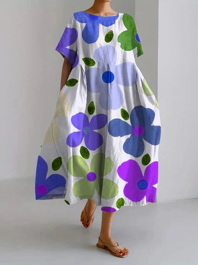 ELIANA | Abito Midi Floreale con Stile e Comfort Estivo