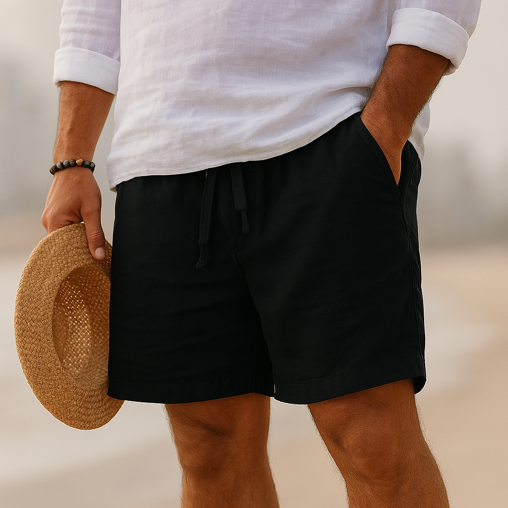 Regale | Pantaloni corti eleganti in lino con vita elastica