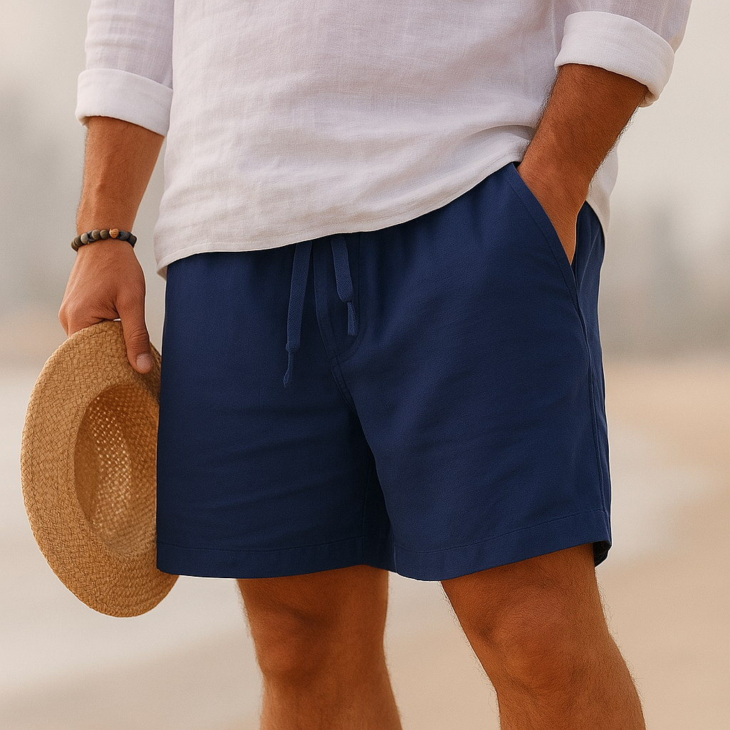 Regale | Pantaloni corti eleganti in lino con vita elastica