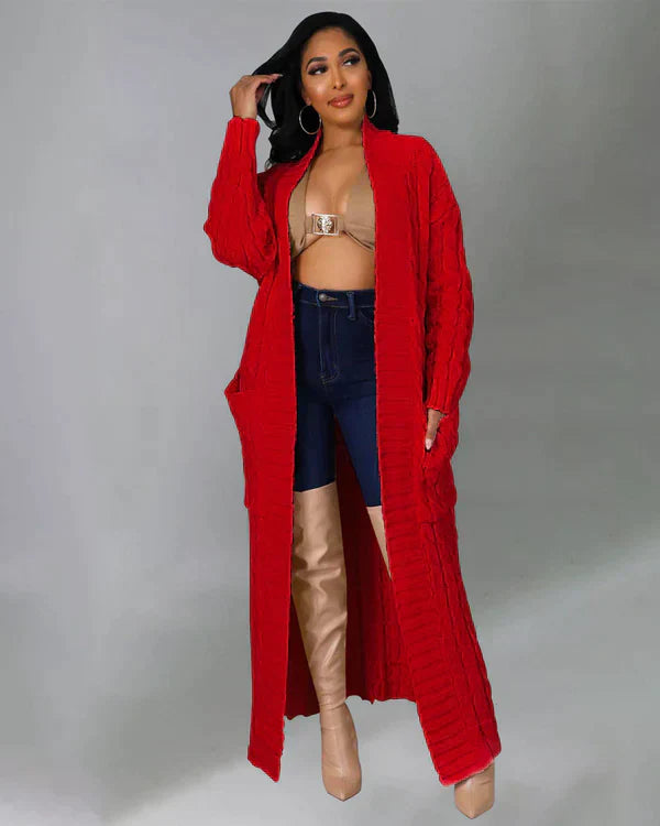 Theodora | Cardigan lungo casual con scollo a V