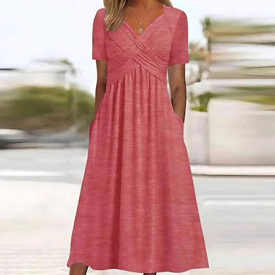 Orsola | Abito floreale con scollo a V