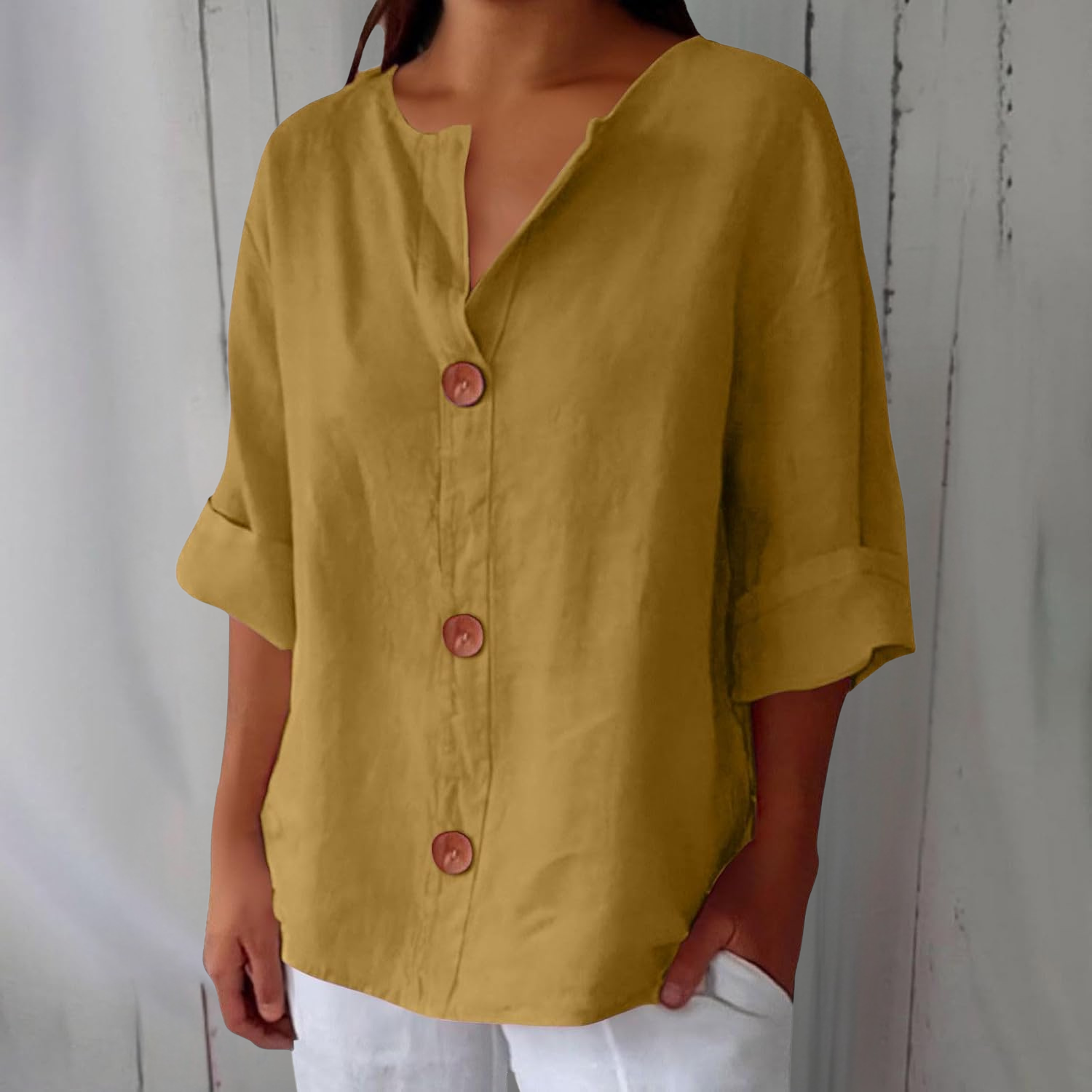 Lena | Blusa in lino casual artigianale