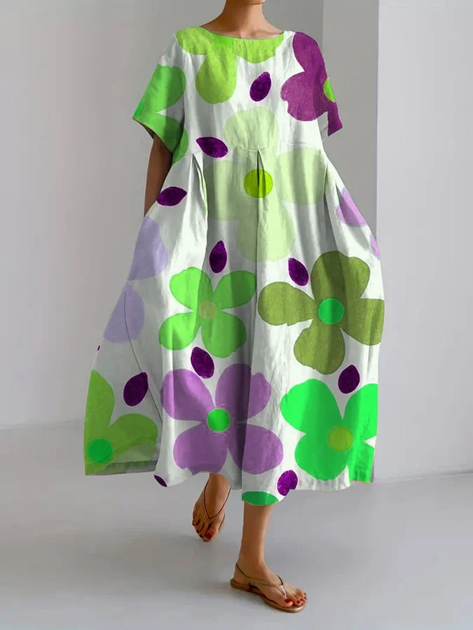 ELIANA | Abito Midi Floreale con Stile e Comfort Estivo