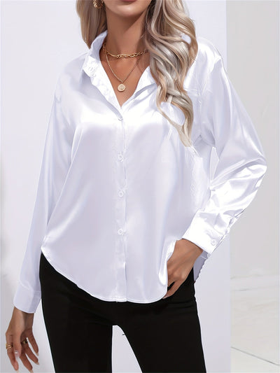 Bengina | Blusa Satinata Elegante con Maniche Lunghe