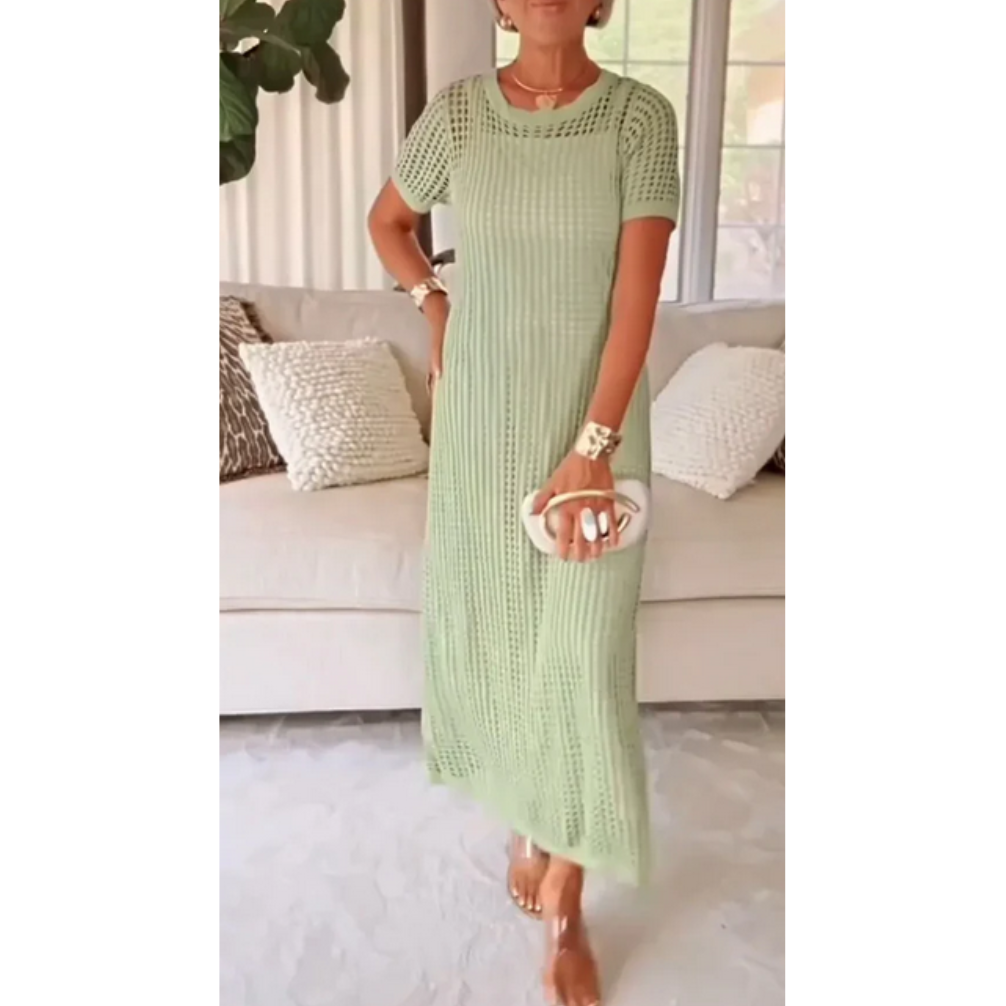 Paola | Abito lungo traforato elegante