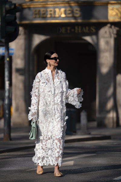 Arianna | Abito Bianco Elegante in Pizzo