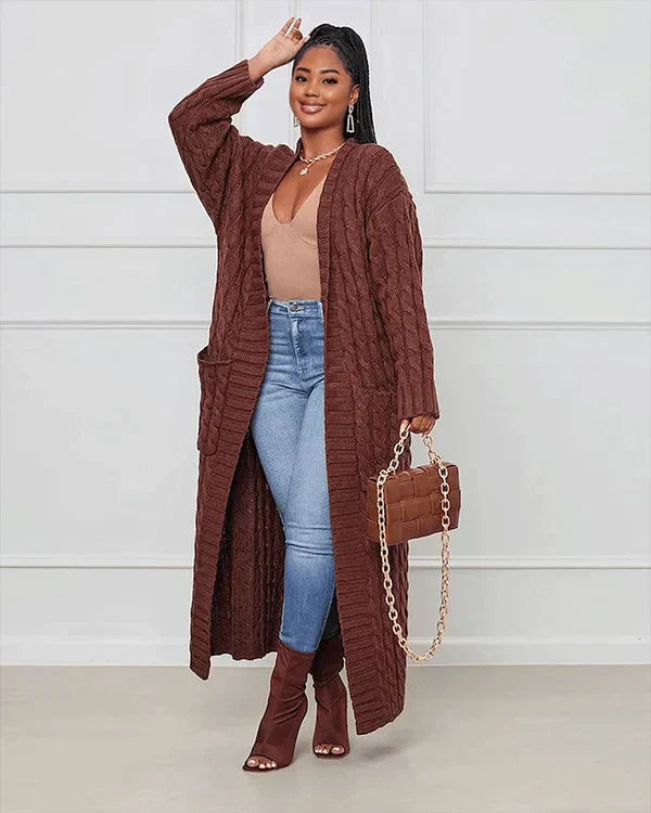 Theodora | Cardigan lungo casual con scollo a V