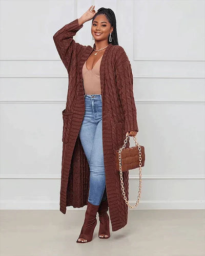 Theodora | Cardigan lungo casual con scollo a V