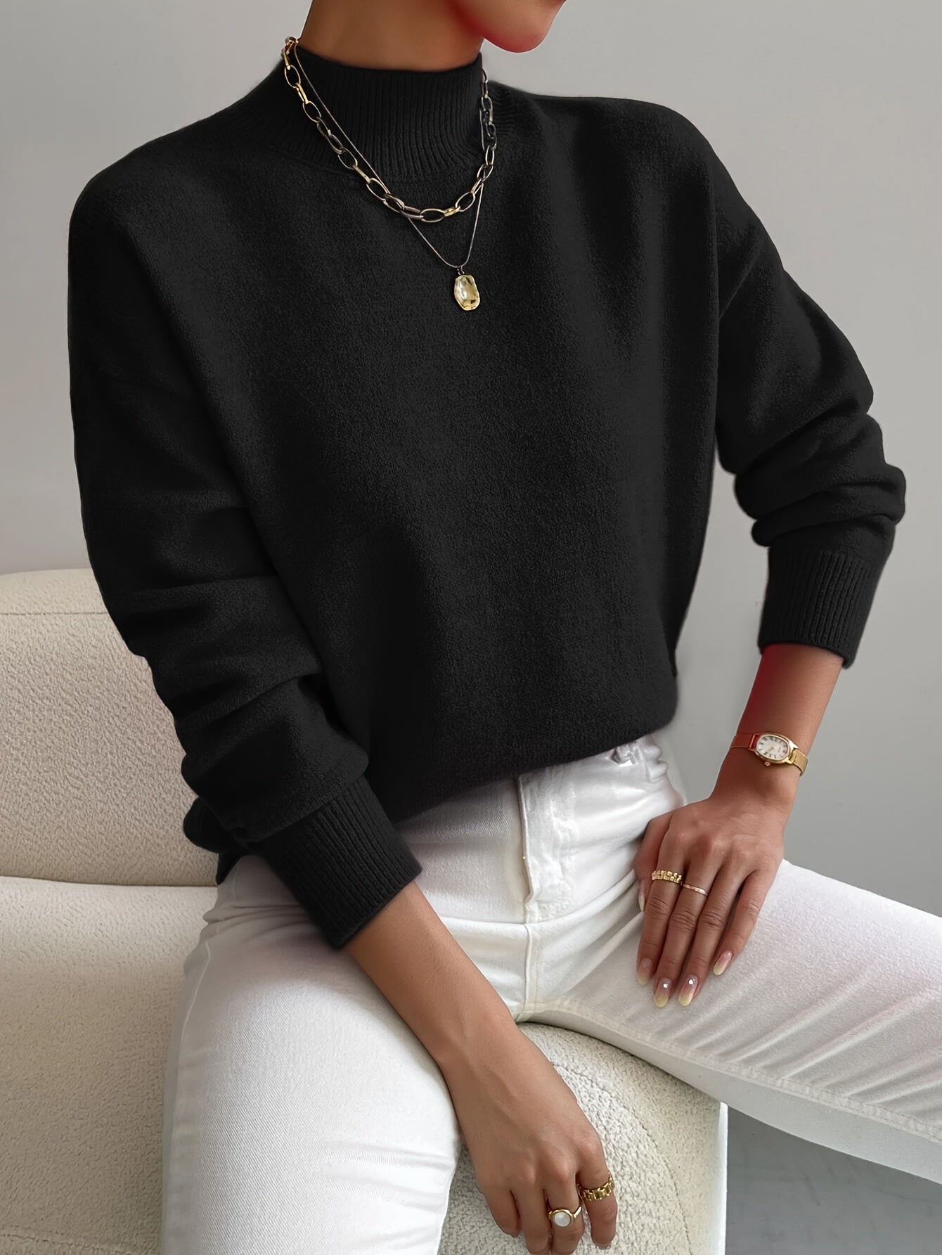 Marilena | Maglione Elegante con Collo Alto
