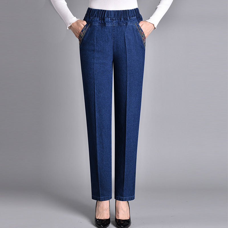 Lisa | Jeans eleganti con tasche laterali e vita elastica