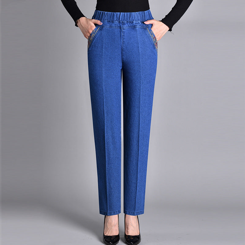 Lisa | Jeans eleganti con tasche laterali e vita elastica