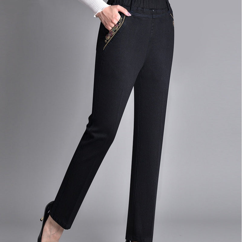 Lisa | Jeans eleganti con tasche laterali e vita elastica