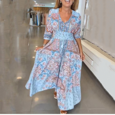 Elena | Abito floreale elegante in tessuto premium